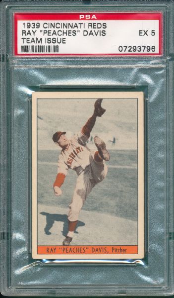 1939 W711-1 Cincinnati Reds Ray Davis, Team Issue, PSA 5