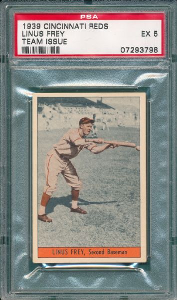 1939 W711-1 Cincinnati Reds Linus Frey, Team Issue, PSA 5