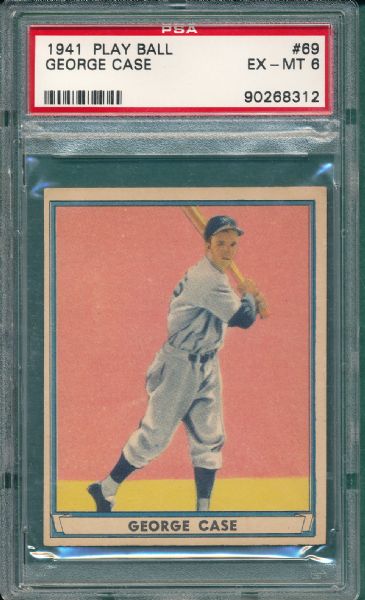 1941 Play Ball #69 George Case PSA 6