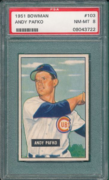 1951 Bowman #103 Andy Pafko PSA 8