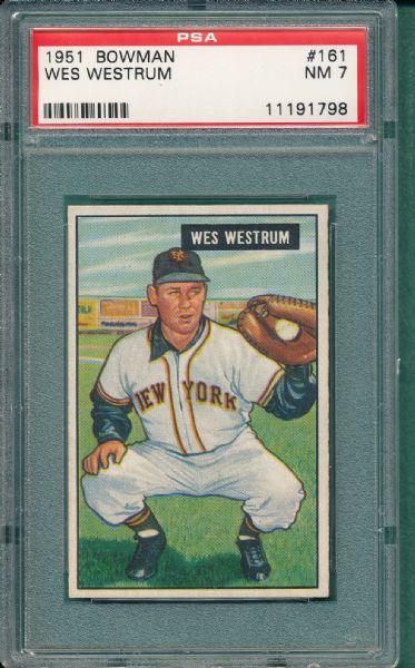 1951 Bowman #161 Wes Westrum PSA 7