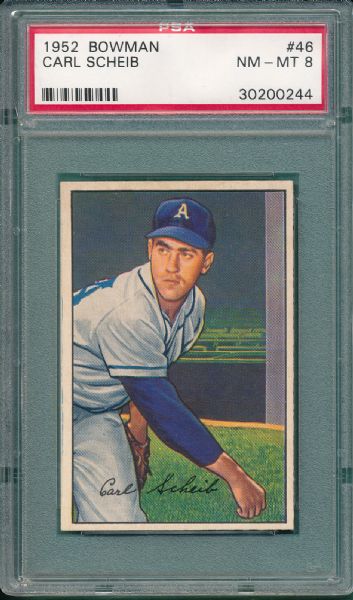 1952 Bowman #46 Carl Scheib PSA 8