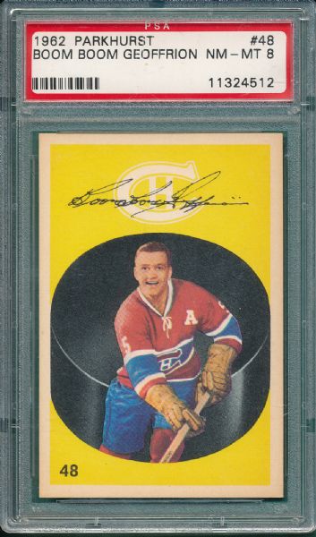 1962 Parkhurst #48 Boom Boom Geoffrion PSA 8