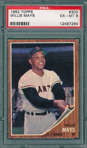 1962 Topps #300 Willie Mays PSA 6