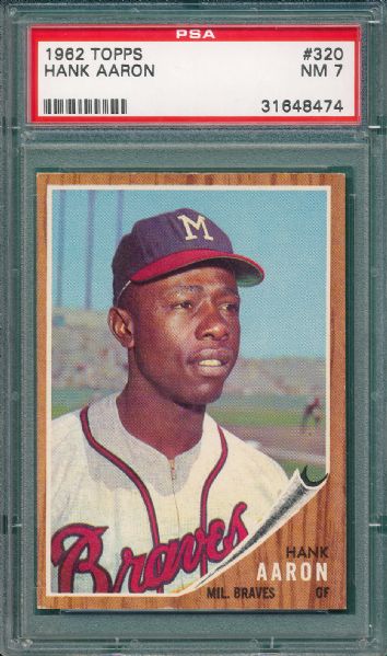 1962 Topps #320 Hank Aaron PSA 7