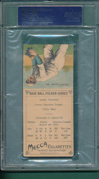 1911 T201 Cicotte/Thoney Mecca Cigarettes PSA 4.5