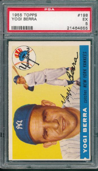 1955 Topps #198 Yogi Berra, PSA 5 *Hi#*