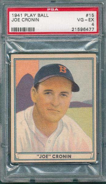 1941 Play Ball #15 Joe Cronin PSA 4