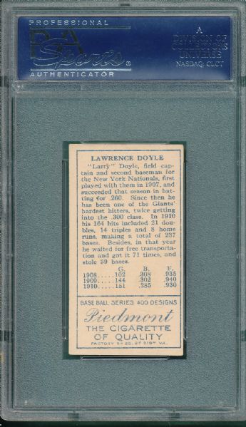 1911 T205 Larry Doyle Piedmont Cigarettes PSA 5.5