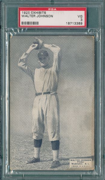 1925 Exhibits Walter Johnson PSA 3