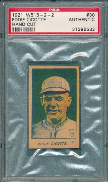 1921 W516-2-2 Eddie Cicotte PSA Auth