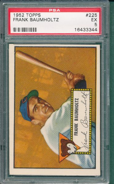 1952 Topps #225 Frank Baumholtz PSA 5