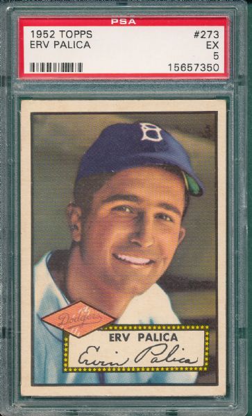 1952 Topps #273 Erv Palica PSA 5