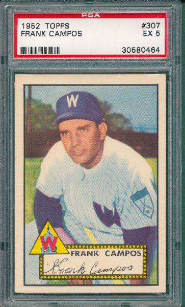 1952 Topps #307 Frank Campos PSA 5