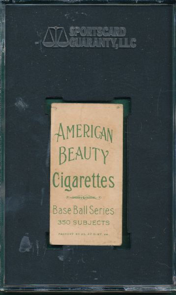 1909-1911 T206 Baker American Beauty 350 NF Cigarettes SGC 10