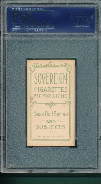 1909-1911 T206 Brown, Chicago on Shirt, Sovereign 350 Cigarettes PSA 3.5