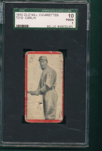 1910 T210 Carlin, Series 3, Old Mill Cigarettes SGC 10