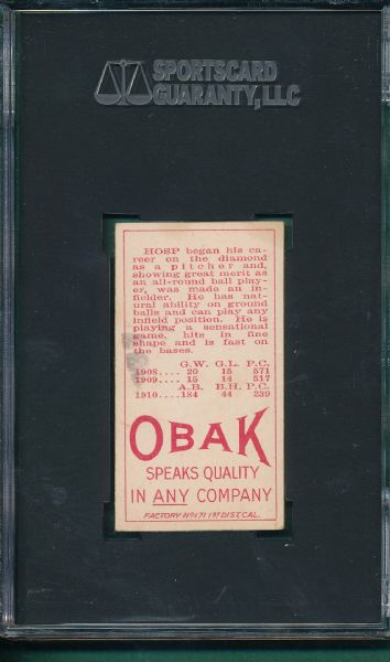 1911 T212-3 Hosp Obak Cigarettes SGC 30