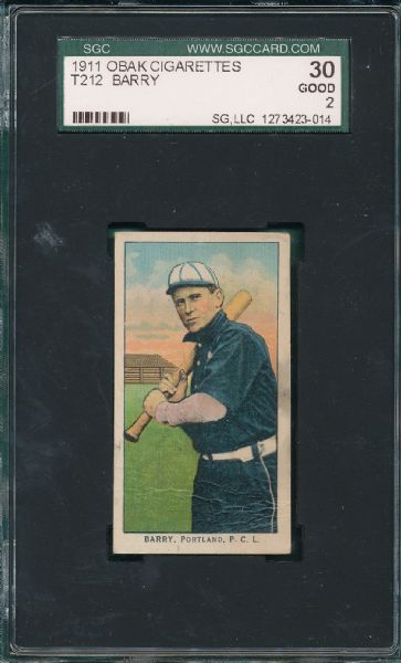 1911 T212-3 Barry Obak Cigarettes SGC 30