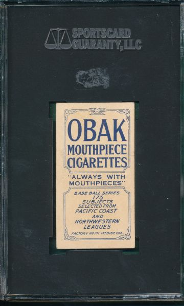 1910 T212-2 Breen Obak Cigarettes SGC 30