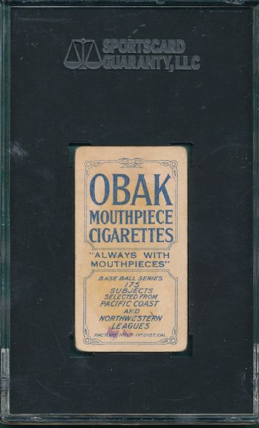 1910 T212-2 Brown Obak Cigarettes SGC 30