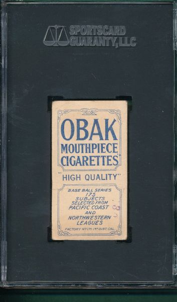 1910 T212-2 Carlisle Obak Cigarettes SGC 30