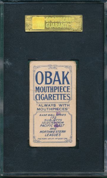 1910 T212-2 Hendrix Obak Cigarettes SGC 20