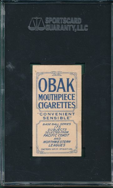 1910 T212-2 Sutor Obak Cigarettes SGC 20