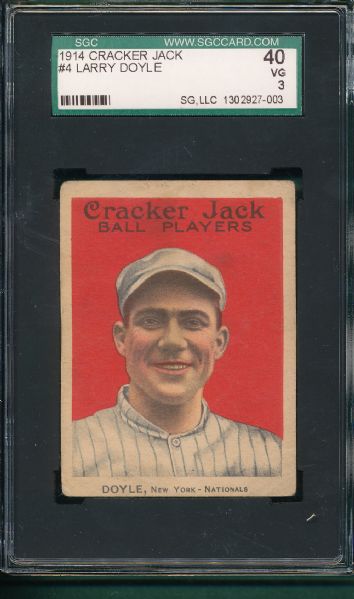 1914 Cracker Jack #4 Larry Doyle SGC 40