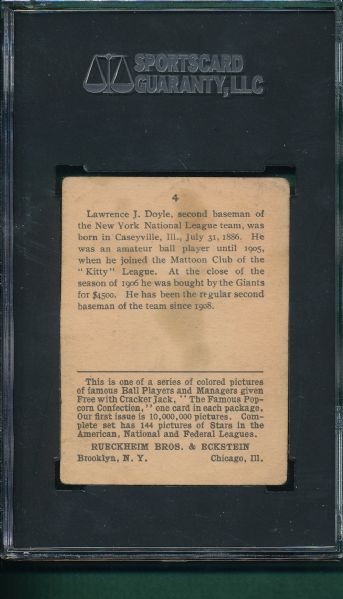 1914 Cracker Jack #4 Larry Doyle SGC 40