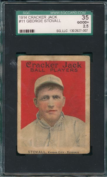 1914 Cracker Jack #11 George Stovall SGC 35 *Federal League*