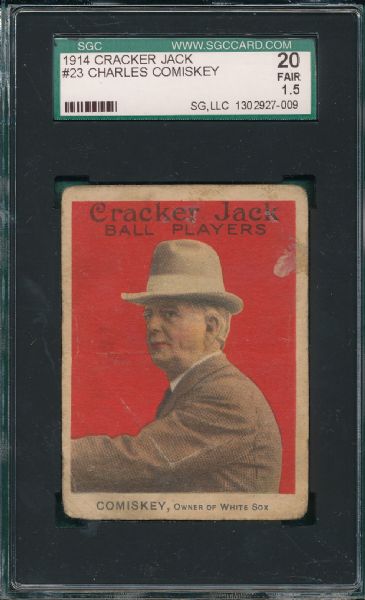 1914 Cracker Jack #23 Charles Comiskey SGC 20