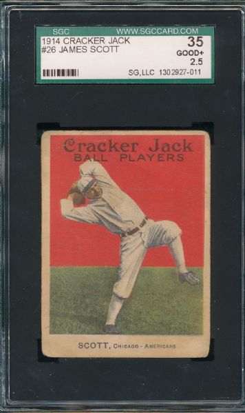 1914 Cracker Jack #26 James Scott SGC 35