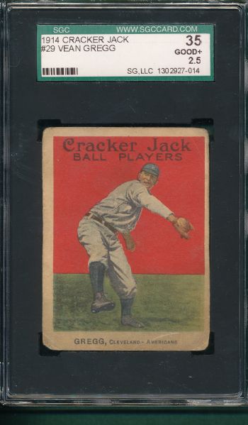 1914 Cracker Jack #29 Vean Gregg SGC 35