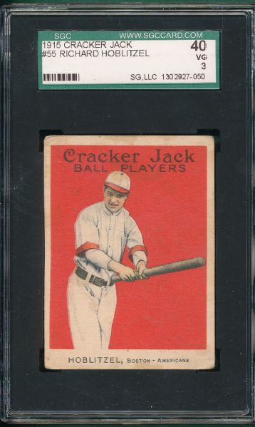 1915 Cracker Jack #55 Richard Hoblitzel SGC 40