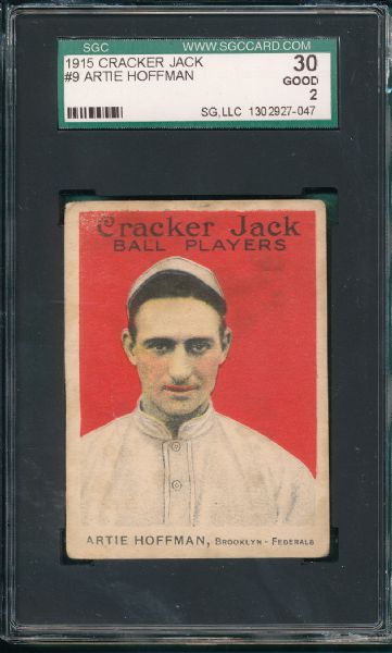 1915 Cracker Jack #9 Artie Hoffman SGC 30 *Federal League*