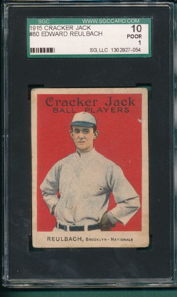 1915 Cracker Jack #80 Edward Reulbach SGC 10