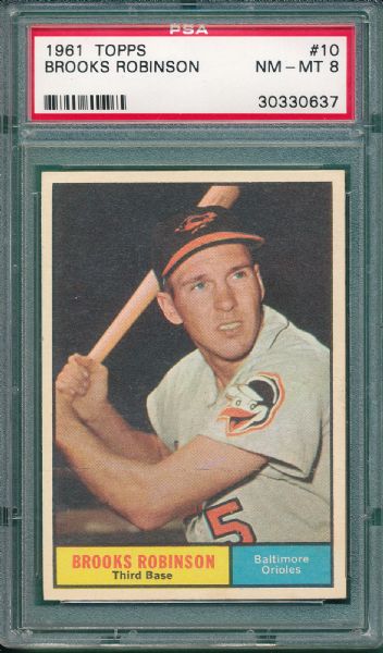 1961 Topps #10 Brooks Robinson PSA 8