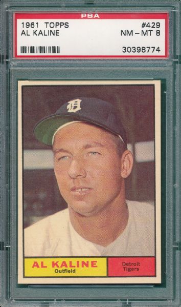 1961 Topps #429 Al Kaline PSA 8