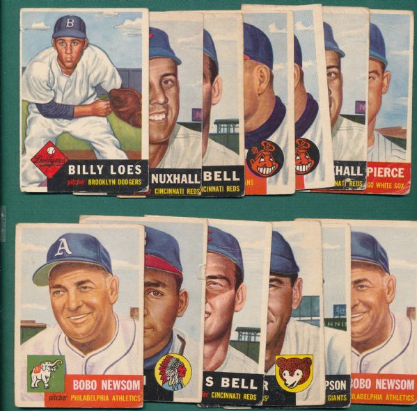 1953 Topps (16) Card Lot W/High Numbers