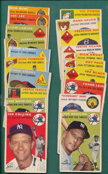 1954 Topps (21) Card Lot W/Semi-Stars, Carey