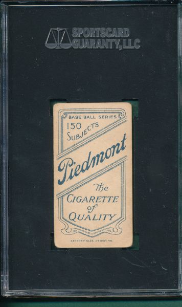 1909-1911 T206 Lajoie, Throwing, Piedmont Cigarettes SGC 30