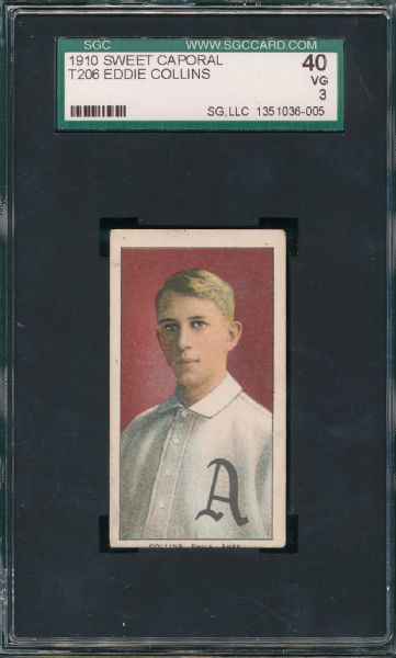 1909-1911 T206 Collins, Eddie Sweet Caporal Cigarettes SGC 40