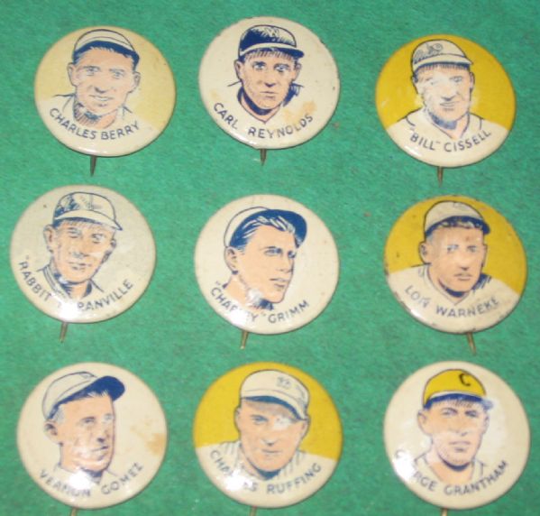 1930 Cracker Jack Pins Lot of (10) W/HOFers