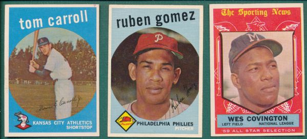 1958, 59 Topps (27) Card Lot W/Wynn & Hi #s