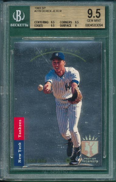 1993 Upper Deck SP #279 Derek Jeter *Rookie* BGS 9.5