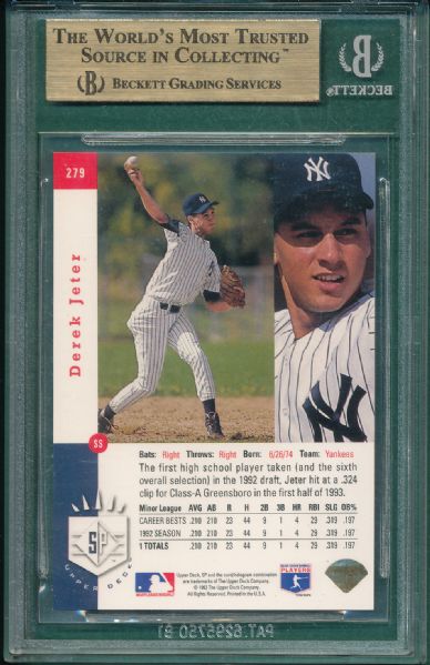 1993 Upper Deck SP #279 Derek Jeter *Rookie* BGS 9.5