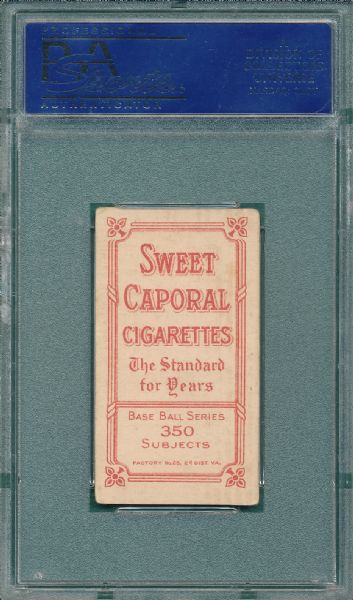 1909-1911 T206 Brown, Mordecai, Portrait, Sweet Caporal 350 Factory 25 Cigarettes PSA 4 *Previously Unconfirmed*