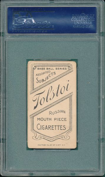 1909-1911 T206 Merkle, Throwing, Tolstoi Cigarettes PSA 3.5