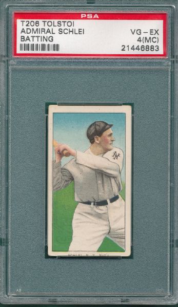 1909-1911 T206 Schlei, Batting, Tolstoi Cigarettes PSA 4 (MC)